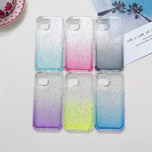 Mengxuan ba-trong-một màu duy nhất Gradient Frosted dots điện thoại di động Trường hợp đối với iPhone cho samsung cho Oppo