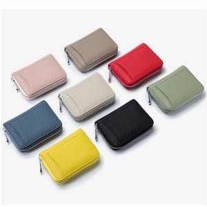 Women's Luxury RFID Feature Vintage Style Slim Wallet Clutch <b>Purse</b> Genuine Leather with Polyester Lining Open Closure - Product Image 6