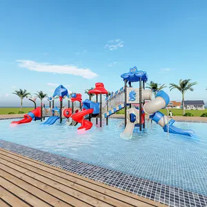 Parque de agua de plástico al aire libre tobogán niños parque infantil 2024 gran oferta