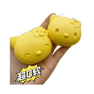 Giallo originale Kt gatto Squishy piccolo lento rimbalzo Stress sollievo giocattolo per i bambini 5-7 anni materiale PU spremere giocattolo - Product Image 5