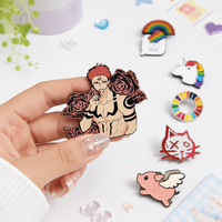Kartun Anime Kustom Tanpa Minimum Order Grosir Kerajinan Logam Kosong Lencana Koin Kustom Pin Kerah Lucu Lencana Pin Enamel Keras Lembut