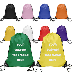 Sublimation String Nylon Waterproof Polyester Drawstring Bag Swimming Bag Custom Print Logo Backpack Gym Sport Drawstring Bag