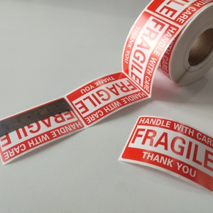 Popular 2x3inch Custom 500pcs/Roll Printing Roll <strong>Adhesive</strong> Paper Carton <strong>Labels</strong> <strong>Fragile</strong> Handle with Care Warning Stickers - Product Image 3