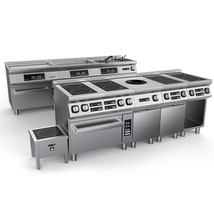 Cuisinière à induction commerciale à 6 brûleurs avec armoire, plaque de cuisson à induction robuste, 380V, équipement de cuisine - Product Image 2