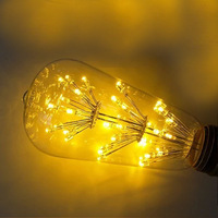 Nouvelle Ampoule LED Effet Feu d'Artifice à Filament Edison Haute Luminosité 2026, Culot B22 A19 G125, Solaire 2200K, Globe, Conforme ROHS EMC FCC E26/E27 ETL