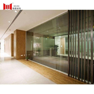 Divisor de pared de vidrio templado doble de aluminio, a prueba de sonido temporal, detalle <span class=keywords><strong>dwg</strong></span> con obturador o persiana - Product Image 4