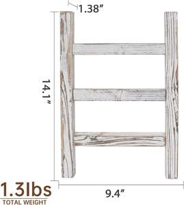 Scaletta per <span class=keywords><strong>strofinacci</strong></span> in legno, Mini scaletta <span class=keywords><strong>porta</strong></span> asciugamani espositore, portasciugamani rustici per tè, adatto per l'arredamento del bagno di campagna - Product Image 4