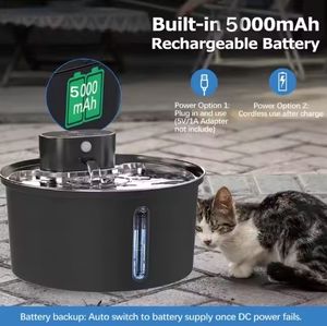 Fuente de agua para gatos con Sensor inalámbrico portátil de 5000mAh, batería recargable automática, 3.2L, agua para mascotas de acero inoxidable, RV al aire libre - Product Image 5