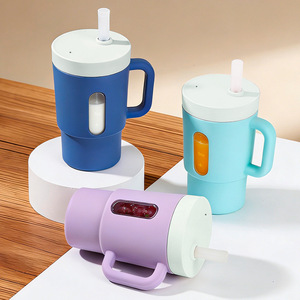 <span class=keywords><strong>Tasse</strong></span> d'apprentissage pour bébé en silicone personnalisée avec paille détachable, sans BPA, sans danger pour les aliments, portable pour les nourrissons de 0 à 12 mois - Product Image 1