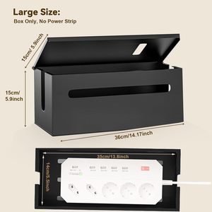 Caja Organizadora de Cables Metálica para Oficina en Casa, Caja Grande para Ocultar Cables Eléctricos y Regletas - Product Image 2