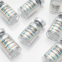 Étiquettes personnalisées de luxe en métal pour flacons de peptides, autocollants synthétiques argent et or pour peptides de marques haut de gamme