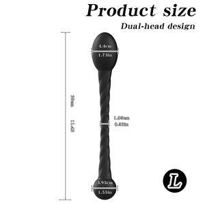 Morbido Silicone anale perline palline palmare Plug anale, doppia testa stimolazione Anus Sex Toy massaggio prostatico femminile Vagina masturbatore - Product Image 6