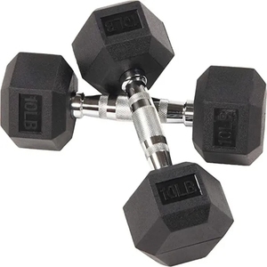 Mancuernas Hexagonales de Goma Negra de 20 KG, Duraderas, Unisex, para Uso Doméstico, Entrenamiento Funcional, Compra en Línea Directo de Fábrica - Product Image 1