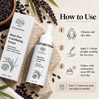 Sérum Visage Éclaircissant et Lissant au Riz Noir Fermenté, Niacinamide, AHA, BHA, Huile Nettoyante Pores, Équilibrant et Rénovateur Cutané
