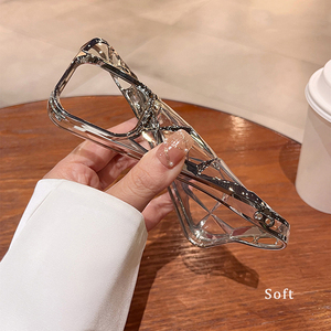 Mạ điện mềm TPU Shinny long lanh 3D đá cẩm thạch thiết kế kim cương mô hình điện thoại di động Trường hợp đối với <span class=keywords><strong>iPhone</strong></span> 16 Pro Max - Product Image 3