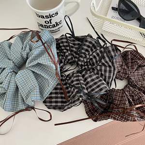 Élastique à cheveux avec nœud en ruban à carreaux de style coréen, bandeau élastique, accessoires pour cheveux pour femmes - Product Image 6