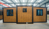 Maison conteneur extensible 20 pieds à grain de bois, cabine modulaire moderne certifiée CE pour unité de glamping, dortoir de travailleurs, lodge