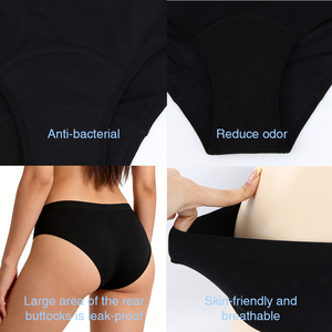 Culottes menstruelles lavables en coton, vente en gros d'usine, 30-40 ml, grandes tailles S-4XL, anti-fuites, réutilisables, pour la gym et le yoga - Product Image 4