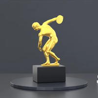 Statue d'homme sportif personnalisée en métal plaqué or/argent Conception 3D pour l'événement Souvenirs de récipiendaire de récompenses Produit artisanal en métal de qualité supérieure