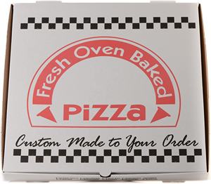 Cartone per <span class=keywords><strong>Pizza</strong></span> Biodegradabile 33x33 cm per Asporto Personalizzato con Stampa Logo Nera, Cartoncino Bianco o Avana 330x330x3,5 mm - Product Image 5