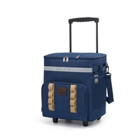 Sac isotherme mobile sur roulettes, sac de transport alimentaire isolé, sac thermique non tissé avec doublure en aluminium pour la restauration