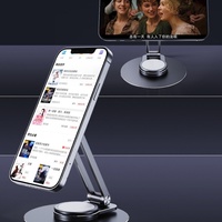 Support de téléphone magnétique rotatif à 360 degrés, moderne, pliable, en alliage d'aluminium, support de bureau, compatible MagSafe