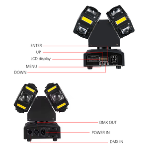 <span class=keywords><strong>Mini</strong></span> projecteur de scène en PVC à deux bras avec tête <span class=keywords><strong>LED</strong></span> oscillante, nouveau laser stroboscopique à mouvement continu et mode de contrôle DMX512 - Product Image 6