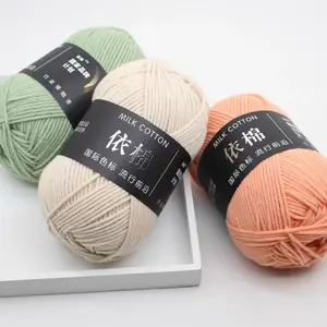 wholesale Various Colors soft chunky yarn 4ply 5ply 50g Baby milk cotton yarn for crochet sweaters