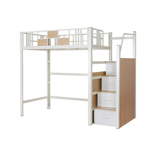 Yu Min Single Iron <b>Bunk</b> <b>Bed</b> With Desk And <b>Storage</b> 2678x1286x2160 For Dormitory Hotel Use - Product Image 4