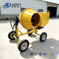 Bétonnière mobile robuste de 500L 700L, bétonnière à tambour inclinable portable avec 4 roues pour la construction