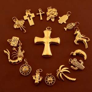 Talismani Spirituali del Deserto Occidentale |   Ciondolo Charm in Acciaio Inossidabile Placcato Oro 18K PVD per Creazione di Gioielli |   Impermeabile e resistente - Product Image 2