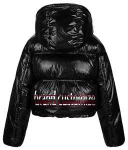 Abrigos Acolchados Cortos de Invierno Casuales con Capucha, Impermeables, con Logotipo Personalizado para Mujer, ODM - Product Image 2