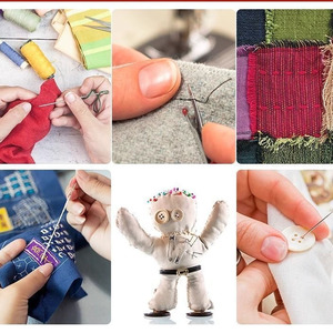 Kit de Costura de 37 Piezas con <span class=keywords><strong>Hilo</strong></span>, Descosedor, Enhebrador de Agujas, <span class=keywords><strong>Dedal</strong></span>, Agujas de Acero, Herramientas de Trabajo - Product Image 4