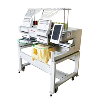 Máquina de Bordar Industrial de Doble Cabezal y 12 Agujas, Maquinaria de Bordado Automática para la Creación de Logotipos en Tiendas de Ropa