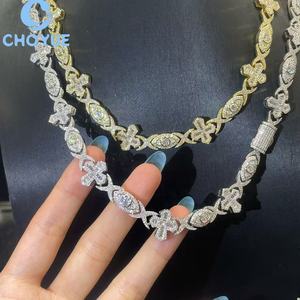 Oferta Especial: Cadena Cubana de Plata de Ley 925 con Moissanita, Collar y Pulsera con Ojo Turco, Estilo Hip Hop para Hombre y Mujer con Certificado GRA - Product Image 1
