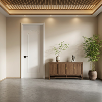 Porte coulissante intérieure en bois finition surface CPL non vernie, panneau plat moderne minimaliste en MDF polymère, pour chambre et hôtel