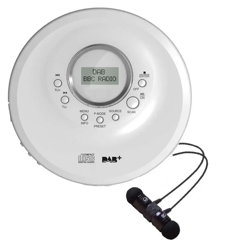 DAB radio fm Portatile Lettore CD Personale CD MP3 Musica Audio Player con il Trasduttore Auricolare