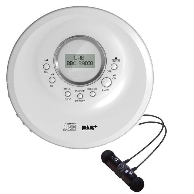 DAB Fm Radio Portable Personal CD Player CD MP3 Music Audio Player with Earphone