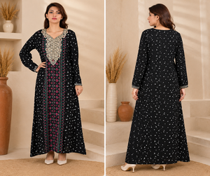Robe Tunique Midi en Coton Biologique Maillard Design Coupe Ample Évasée à Volants avec Poches Printemps-Été Tenue Décontractée - Product Image 3