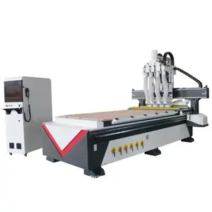 GUAN DIAO Lamino Mesin Pemotong CNC Tiga atau Empat Proses Meninju dan Memotong Papan Furniture Otomatis Mesin Ukiran