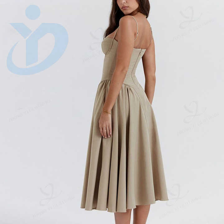 Slim Cut Out Backless Suspender Dress