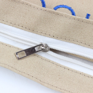 Wholesale Eco Friendly Custom Printing Logo Plain Cotton Canvas Shopping <b>Tote</b> <b>Bag</b> <b>Fabric</b> <b>Bag</b> With Zipper Pocket - Product Image 4