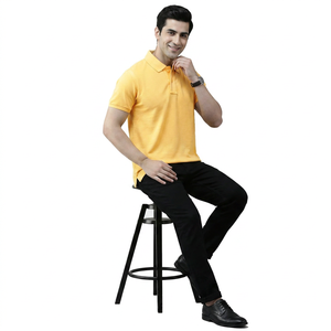 Polo pour hommes d'été pour la gym, vente en gros, coupe ajustée, oversize, vintage, en coton, motif uni ou à carreaux, en tissu tricoté - Product Image 1