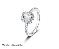 Bague en argent 925 simple style coréen pour femme, sertie d'un moissanite taille émeraude 1 carat VVS GRA, idéale pour l'amitié