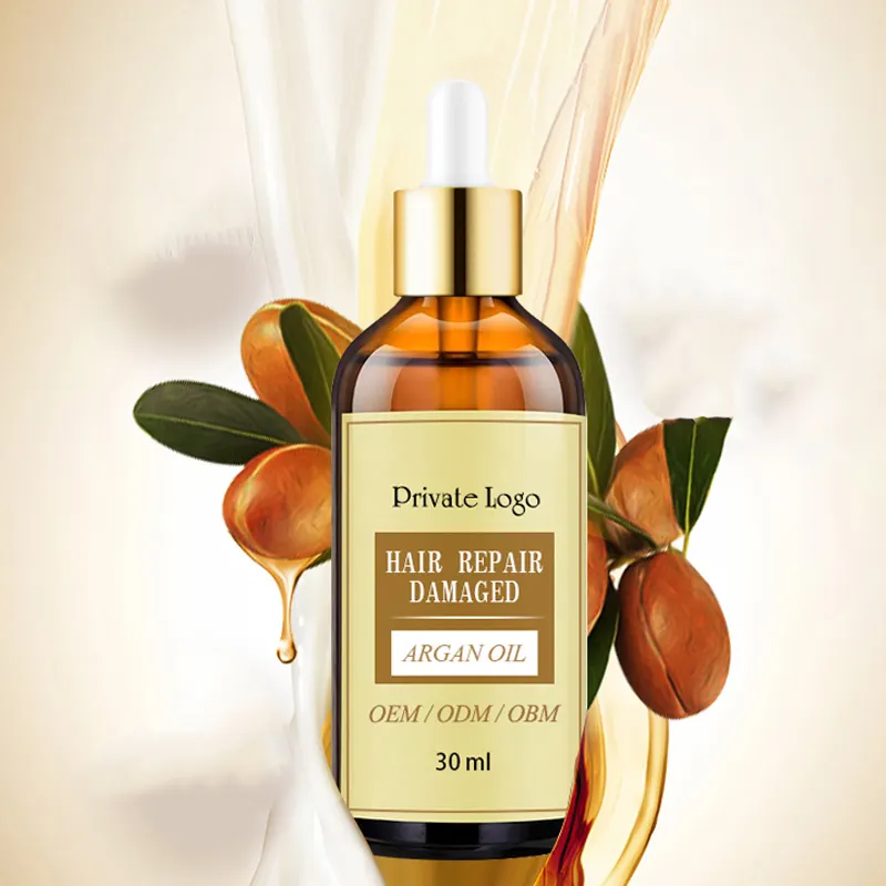 En gros 100% Naturel Bio Huile D'argan Marocaine Cheveux Sérum Huile Essentielle Traitement en Profondeur pour Cheveux Secs et Abîmés