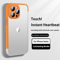 Casing Ponsel Kreatif Dua Warna dengan Bingkai untuk IPhone16 15 14 13 12ProMax, Pendingin, Anti Jatuh, Dilengkapi Pelindung Lensa