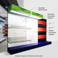 Présentoir de merchandising en métal perforé avec éclairage LED, panneau signalétique et paniers métalliques pour magasin d'accessoires de quincaillerie