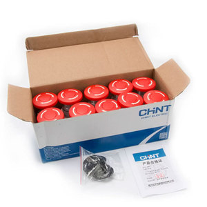 Interrupteur d'arrêt d'urgence à tête champignon autobloquant Chint NP4-11ZS/1, rouge, ouverture 22 mm, boutons poussoirs pour situations d'urgence - Product Image 1