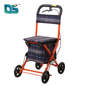 Nouveau design adapté aux personnes âgées cadre en alliage d'aluminium utilisé toile <span class=keywords><strong>4</strong></span> <span class=keywords><strong>roues</strong></span> sac de rangement poids léger ligne frein Handcart - Product Image 3