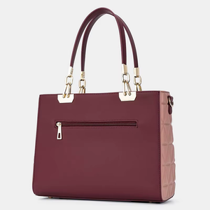 Bolso de Hombro de Lujo para Mujer de Calidad Excepcional con Dos Correas y Cierre de Cremallera, Material PU, Decoración con Logotipo - Product Image 3
